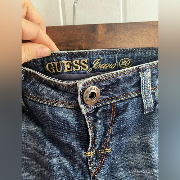 Guess Jeans low rise distressed jeans, blue, size 29 - Picture 2 of 10